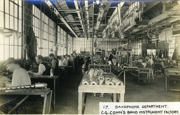 C.G. Conn's Band Instrument Factory 1913-Saxophone Department
