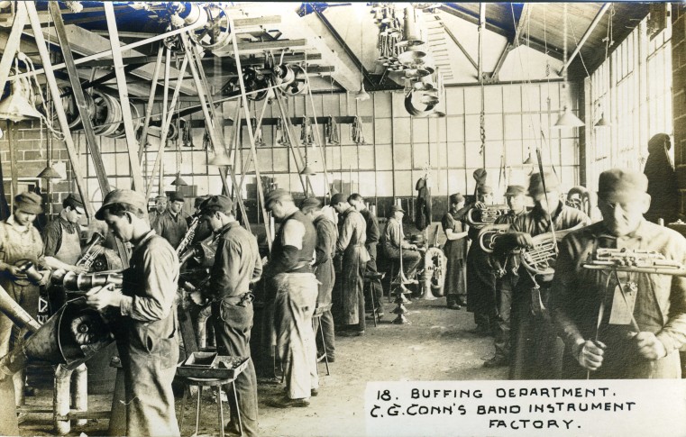 C.G. Conn's Band Instrument Factory 1913-Buffing Department