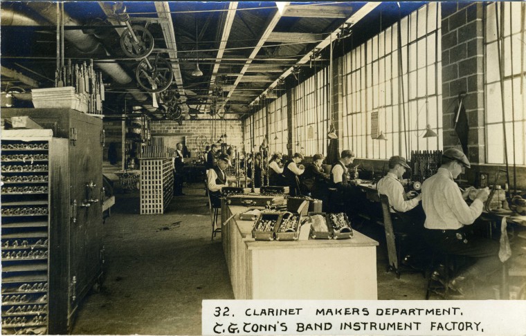 C.G. Conn's Band Instrument Factory 1913-Clarinet Makers Department