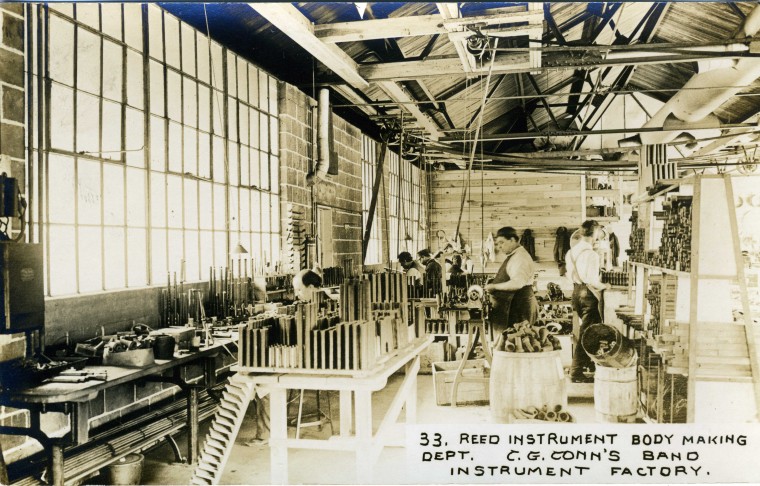 C.G. Conn's Band Instrument Factory 1913-Reed Instrument Body Making Dept