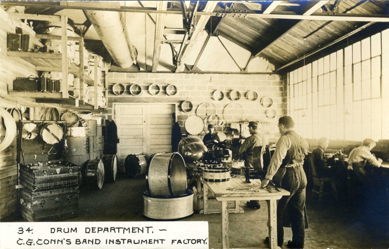 C.G. Conn's Band Instrument Factory 1913-Drum Department