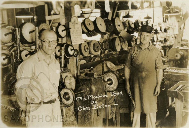 Buescher Factory August 1928-Section of the Buffing Dept. (Maching used by Chas. Eaton)