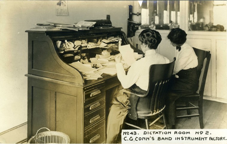 C.G. Conn's Band Instrument Factory 1913-Dictation Room
