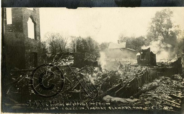 Big Fire of the C.G. Conn Factory May 22, 1910-Elkhart, Indiana-Where Mr. Edgerly was found