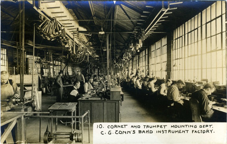 C.G. Conn's Band Instrument Factory 1913-Cornet and Trumpet Mounting Dept